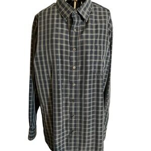 Croft & Barrow Mens XL Blue Plaid Easy Care Button Down Shirt Long Sleeve Pocket